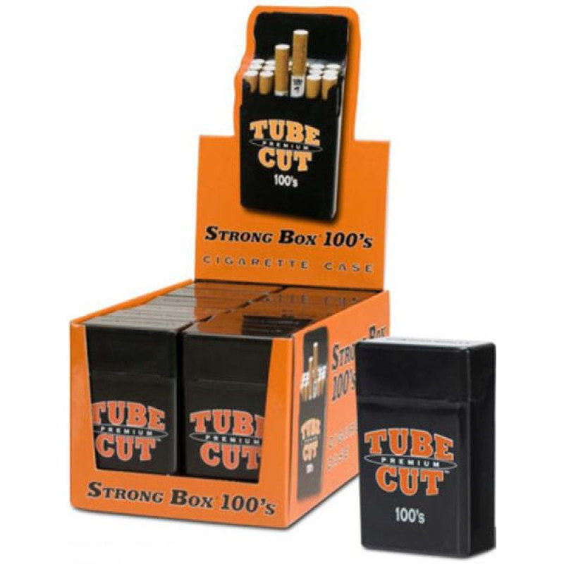 CIGARETTE CASE GAMBLER TUBE CUT PLASTIC  FOR 100'S  PCB14 12CT/PACK