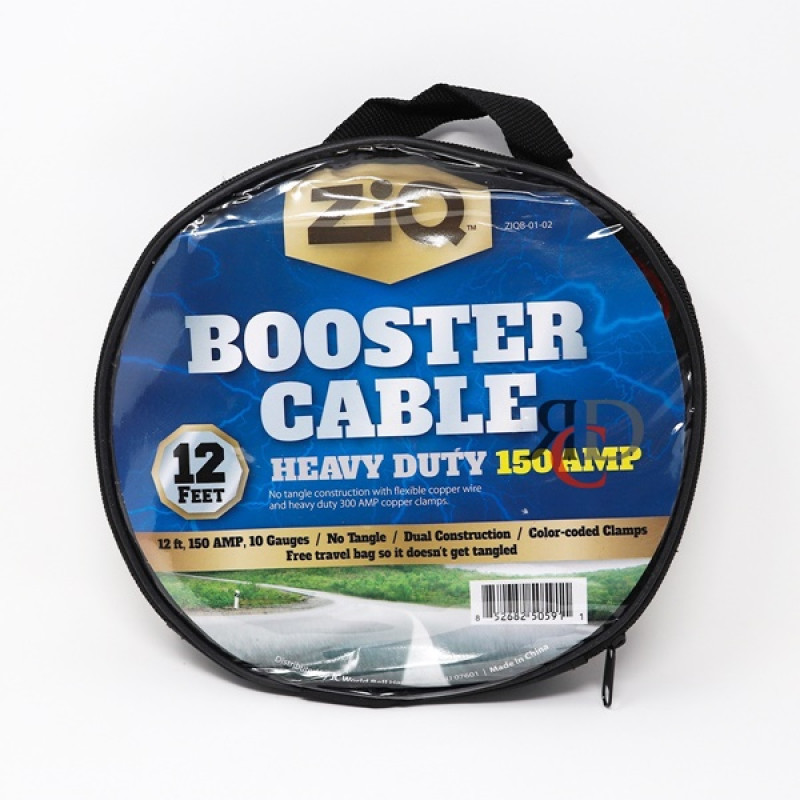 ZiQ BOOSTER CABLE 12FT 150AMP-POUCH 1CT