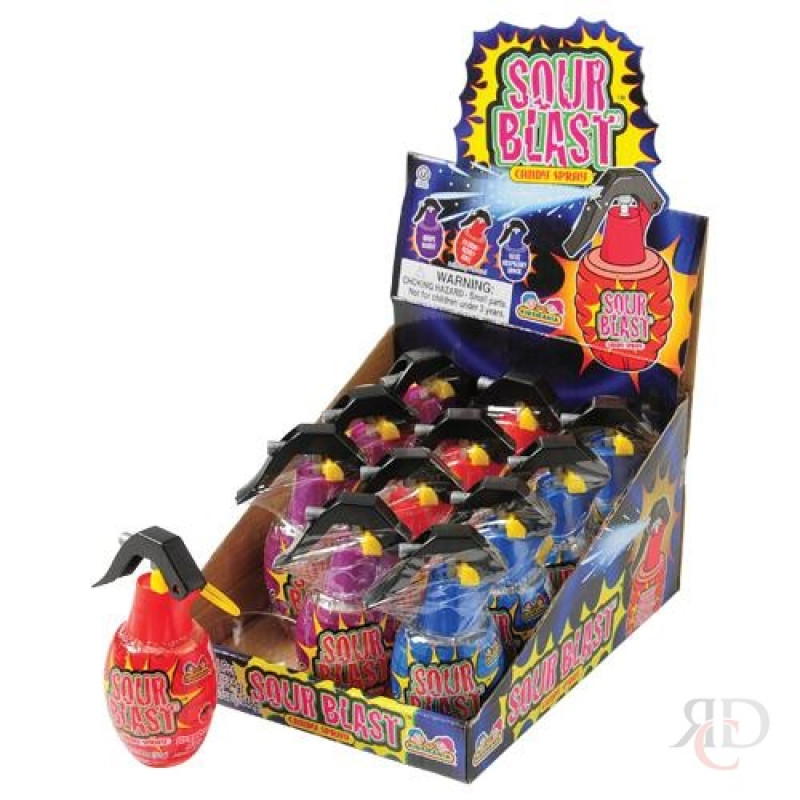KIDSMANIA SOUR BLAST CANDY SPRAY GRENADE 12CT/PACK