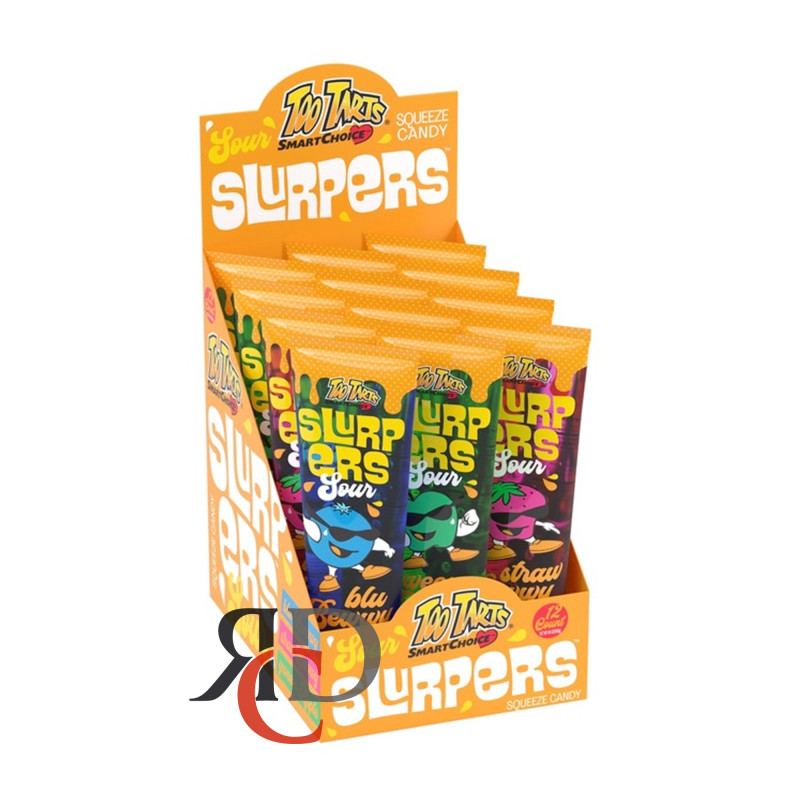 TOO TARTS SQUEEZE SOUR SLURPERS 12CT/DISPLAY