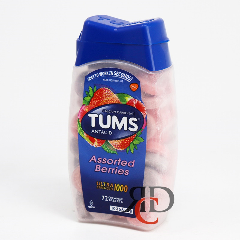 TUMS ANTACID ULTRA BOTTLE 72 CT- ASST BERRIES