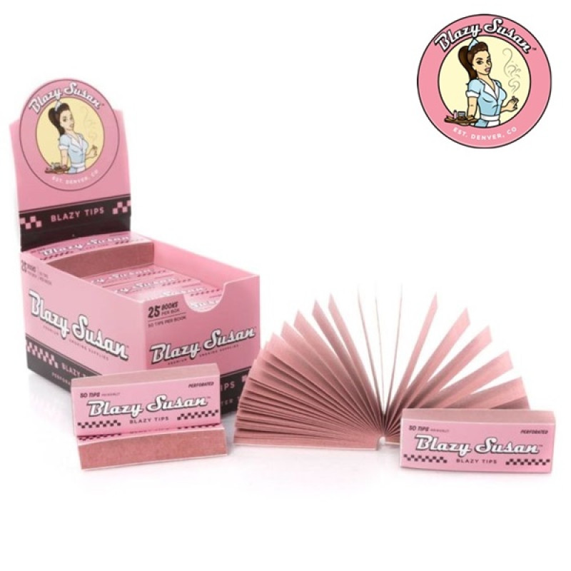 BLAZY SUSAN PINK FILTER TIPS 25CT/ DISPLAY