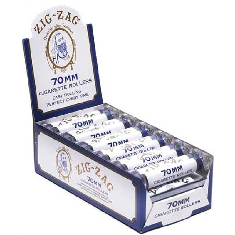 ZIG ZAG 70MM CIGARETTE ROLLERS 12CT/PACK