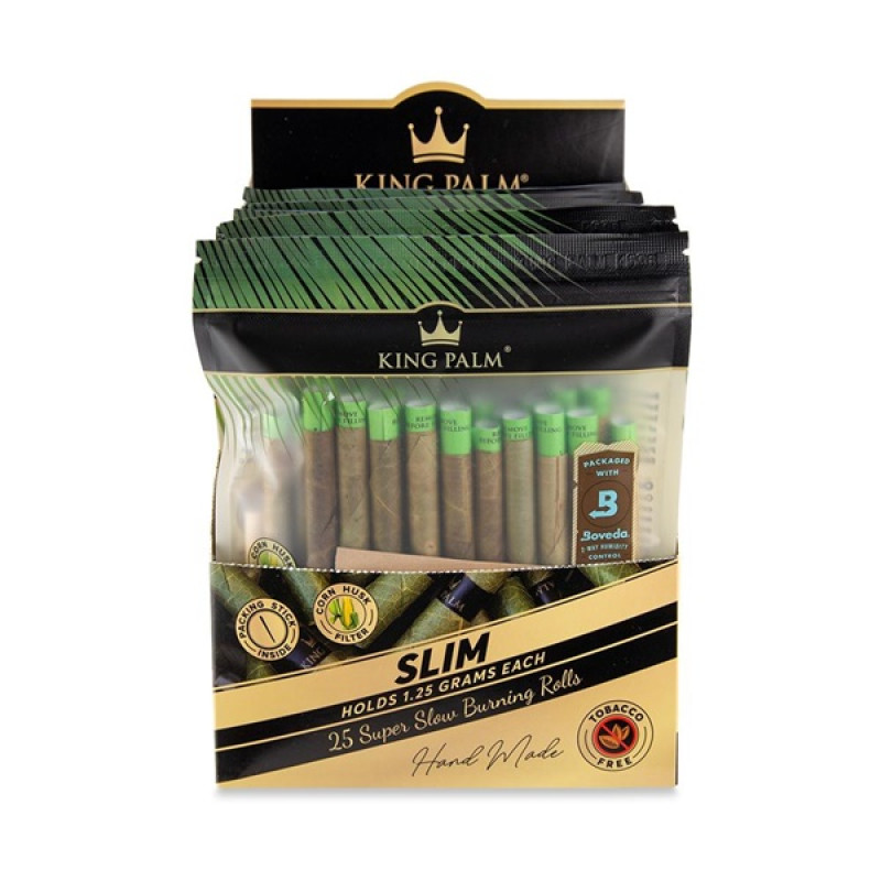 KING PALM 25 SLIM ROLLS BOVEDA 25CT/PACK