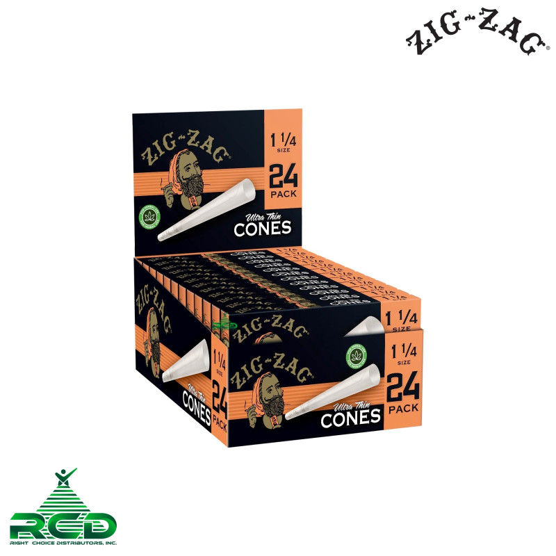ZIG ZAG ULTRA THIN CONES 24CT/12PK - 1 1/4