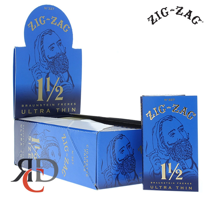 ZIG ZAG ULTRATHIN BLUE 1 ½ CIGARETTE ROLLING PAPERS 24CT/PACK