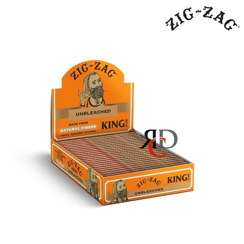 ZIG ZAG UNBLEACHED ROLLING PAPER KING SIZE 24CT/PACK