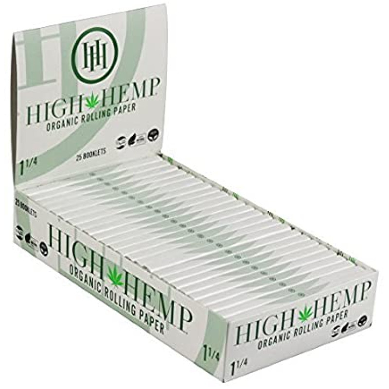 HIGH HEMP ROLLING PAPER 1 1/4 - 24CT/ DISPLAY