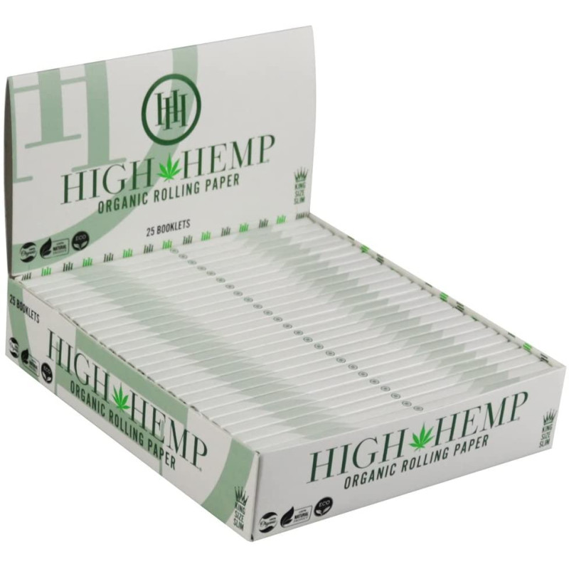 HIGH HEMP ROLLING PAPER KING SIZE SLIM - 25CT/ DISPLAY
