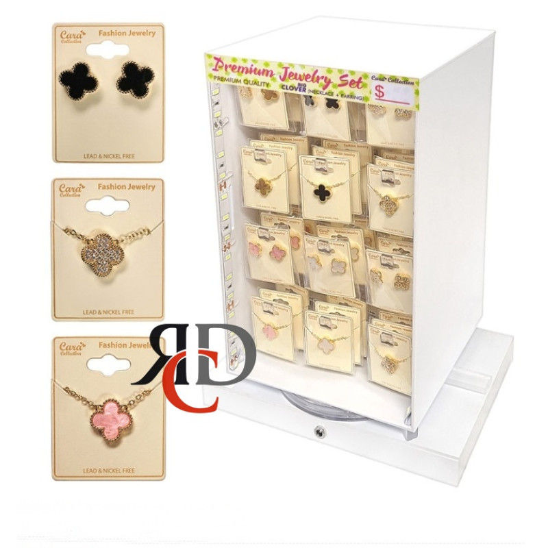 PREMIUM CLOVER EARRING & NECKLACE #A - 72PC/ DISPLAY