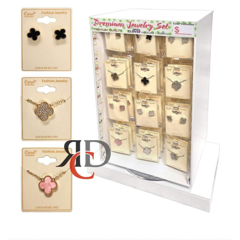 PREMIUM CLOVER EARRING & NECKLACE #B - 72PC/ DISPLAY