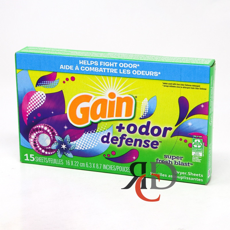 GAIN DRYER ODOR DEFENSE SUPER FRESH BLAST 15CT/ PACK