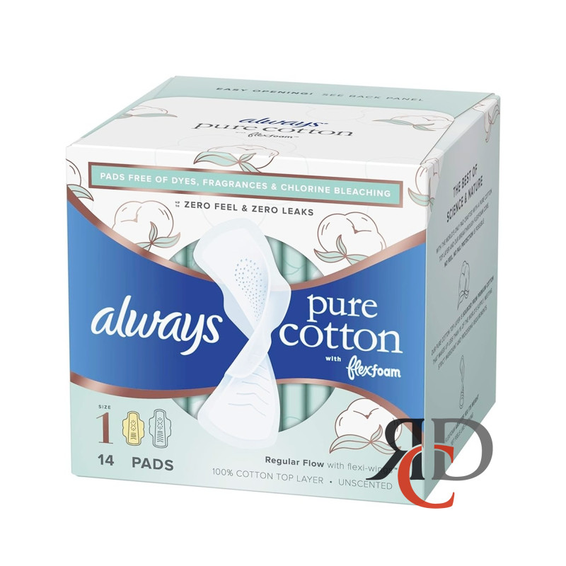 ALWAYS FLEXFOAM SIZE 1 PURE COTTON 12CT/ PACK