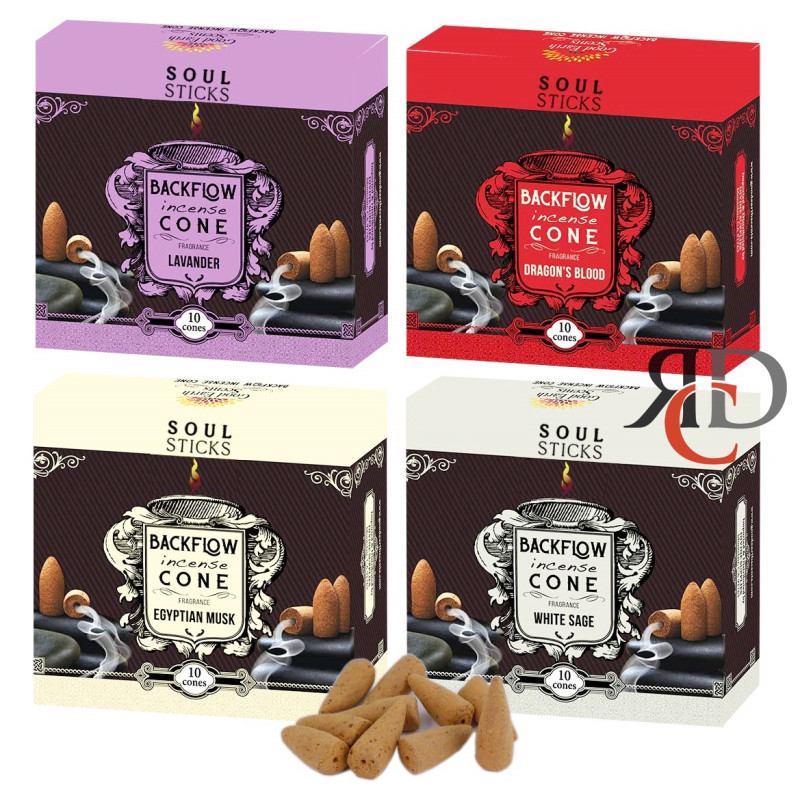 GOOD EARTH SCENTS BACKFLOW INCENSE CONE 12CT/ DISPLAY