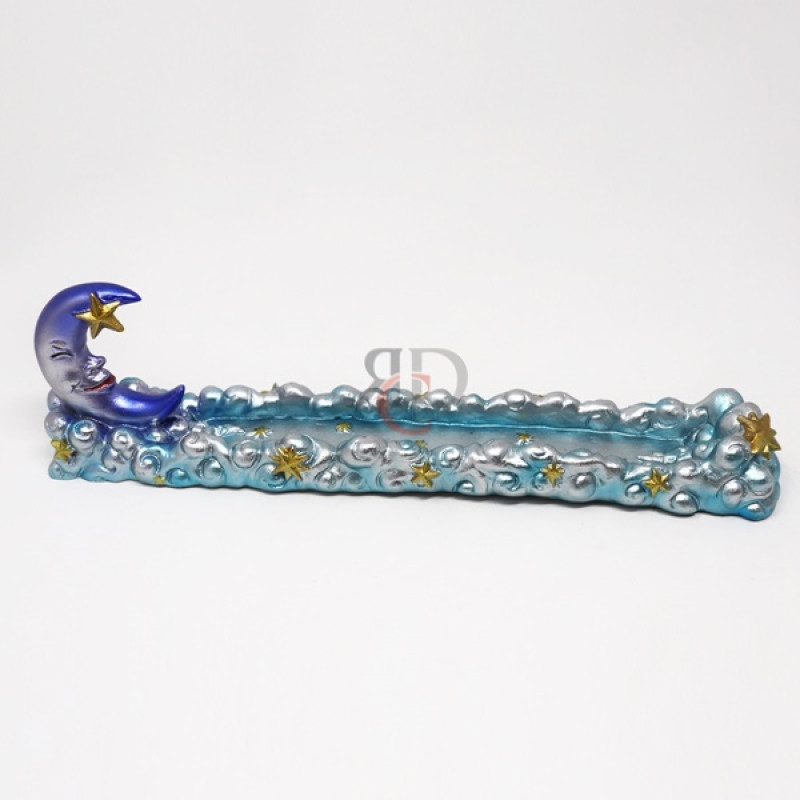INCENSE HOLDER MOON POLYSTONE IN27 1CT