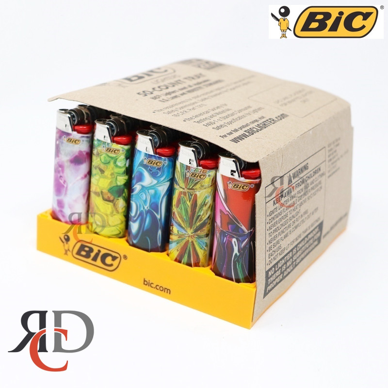BIC LIGHTER BLOWN GLASS 50CT/ TRAY