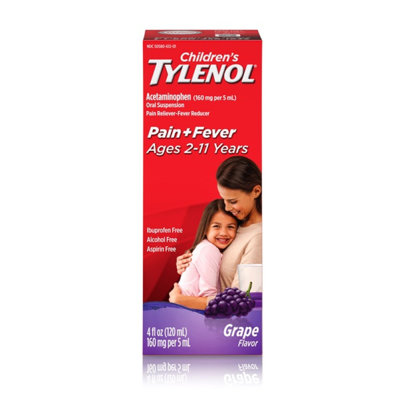CHILDREN'S TYLENOL AGES 2-11 PAIN & FEVER GRAPE 4 OZ BOTTLES 1CT