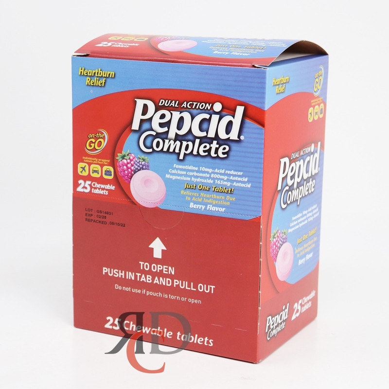 PEPCID COMPLETE ANTACID CHEWABLE TABLETS 25CT/ DISPLAY
