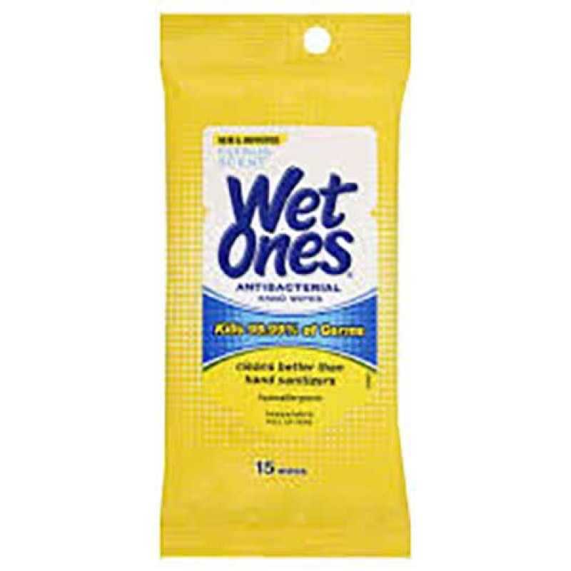 WET ONES WIPES YELLOW TROP SPLASH TRAVEL SIZE 10CT/ DISPLAY