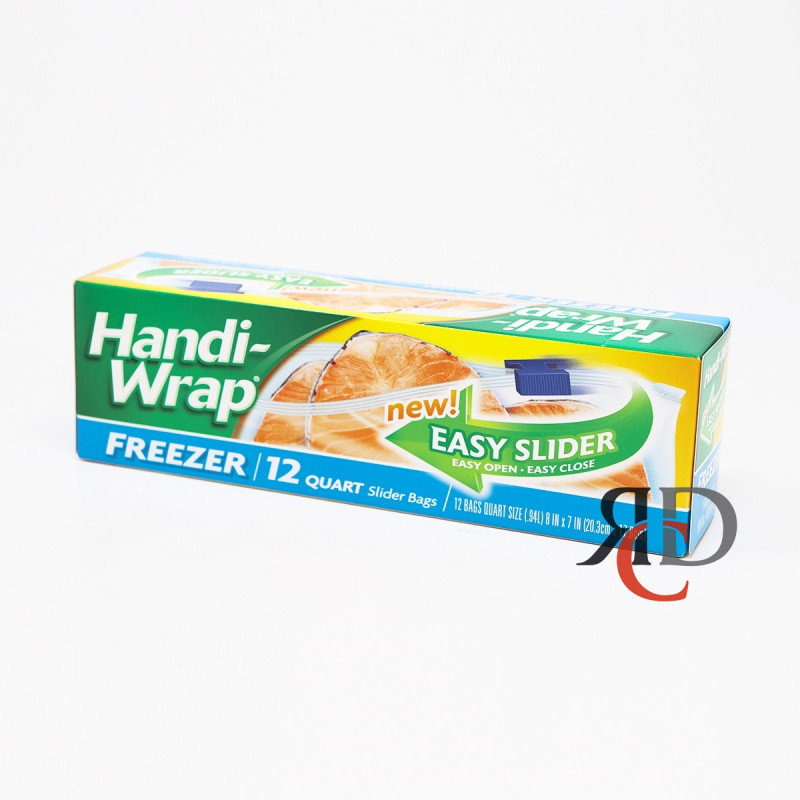 HANDI-WRAP FREEZER 12 CT QUART SLIDER BAGS 12CT/ PACK