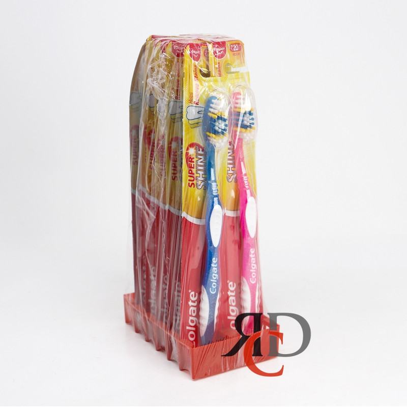 COLGATE TOOTHBRUSH (IMPORTED) 12CT SUPER SHINE - MEDIUM