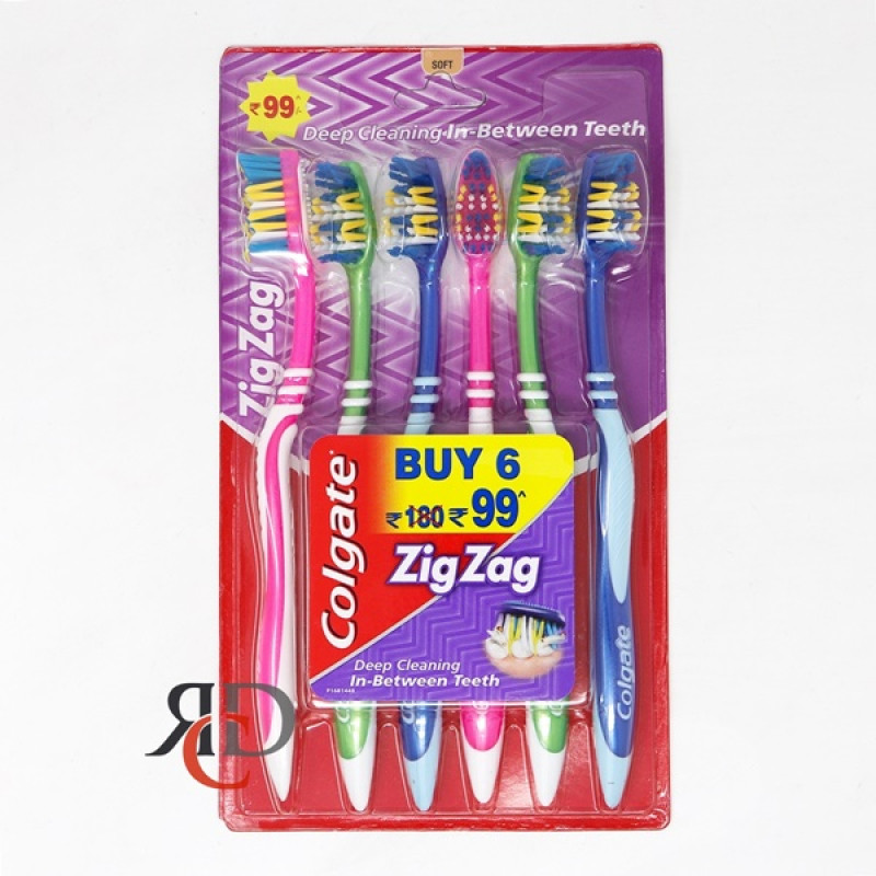 COLGATE TOOTHBRUSH ZIG ZAG SOFT 6CT/ PACK