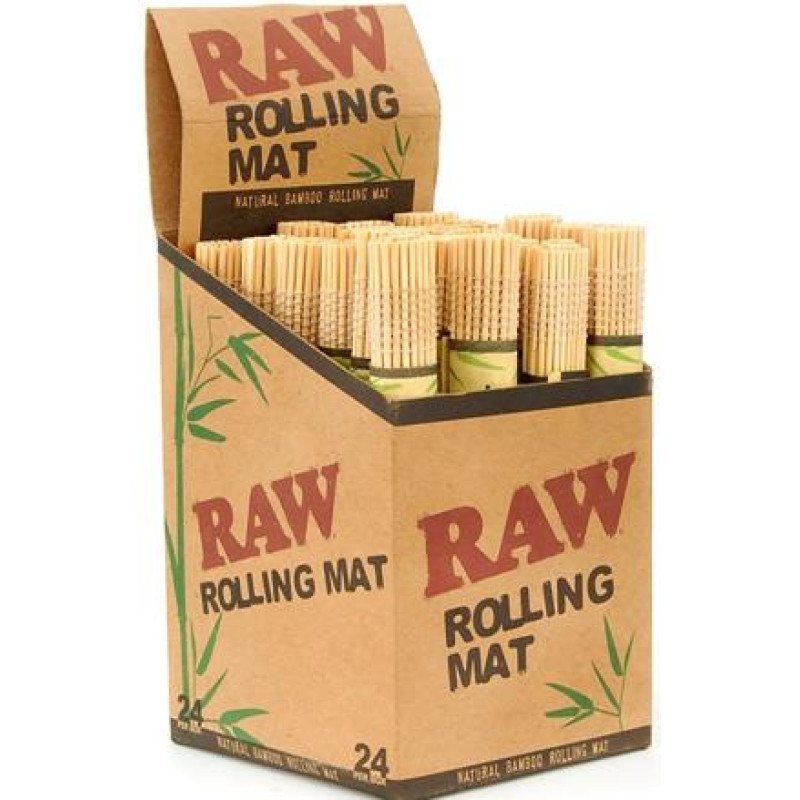 RAW NATURAL BAMBOO CIGARETTE ROLLING MAT 24CT/PACK