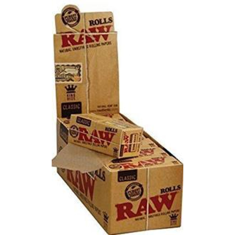 RAW ROLLS CLASSIC 12'S KING SIZE CIGARETTE ROLLING PAPERS 12CT/PACK