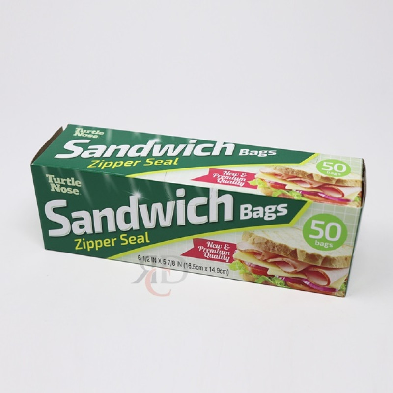 TURTLE NOSE SANDWICH BAG ZIPPER SEAL 50CT/ DISPLAY
