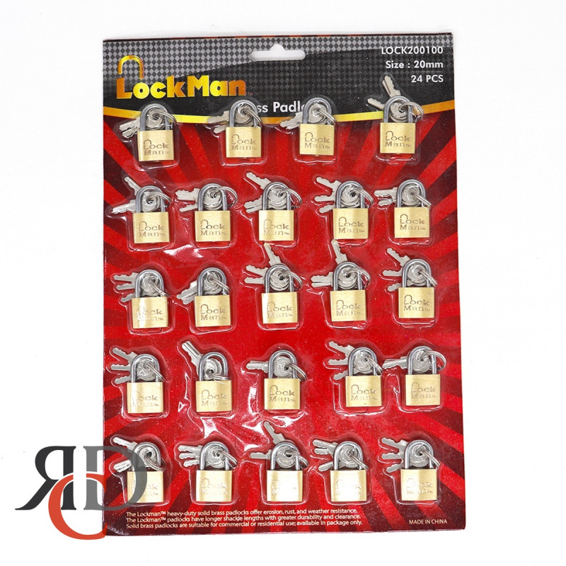 LOCKMAN BRASS 20MM 24PK