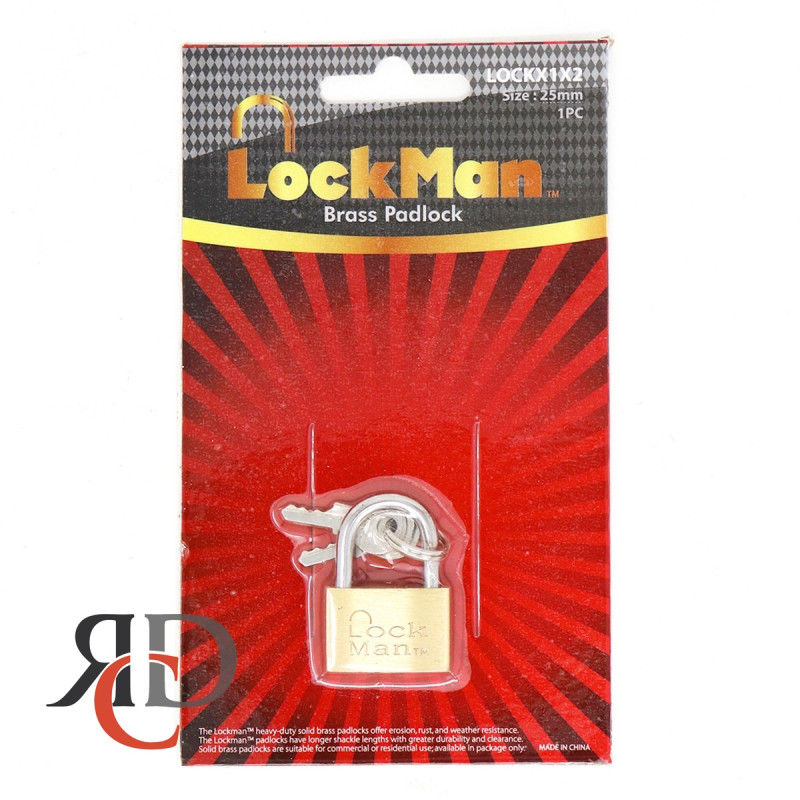 LOCKMAN BRASS BLISTER PACK 25MM 1 CT
