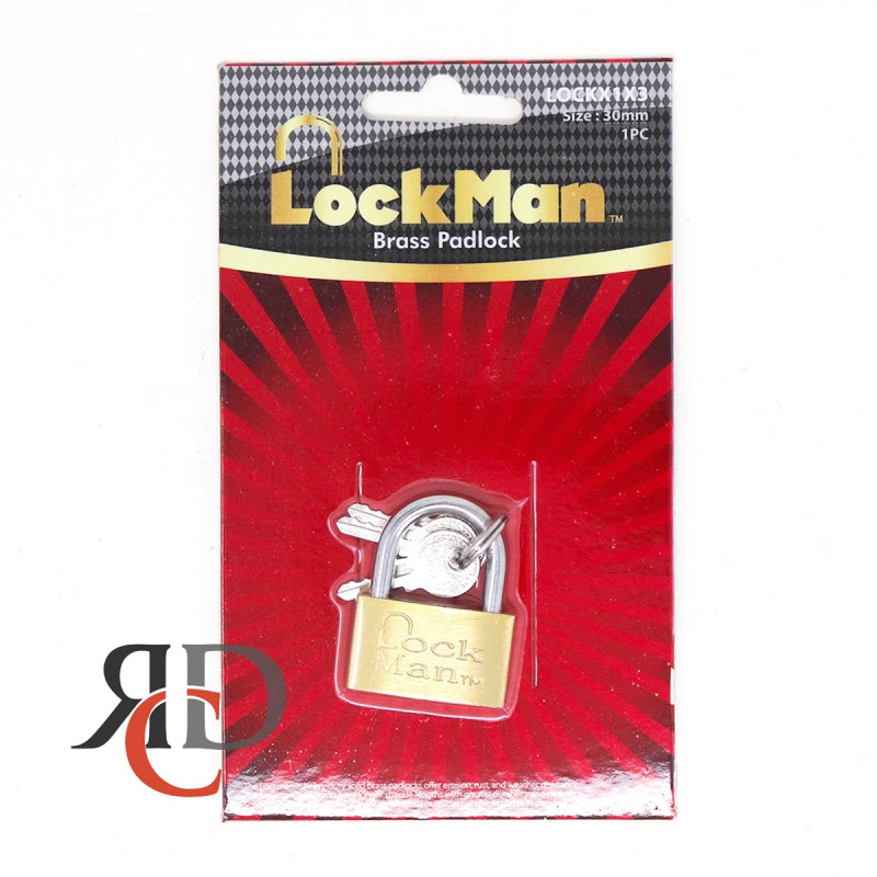 LOCKMAN BRASS BLISTER PACK 30MM 1 CT