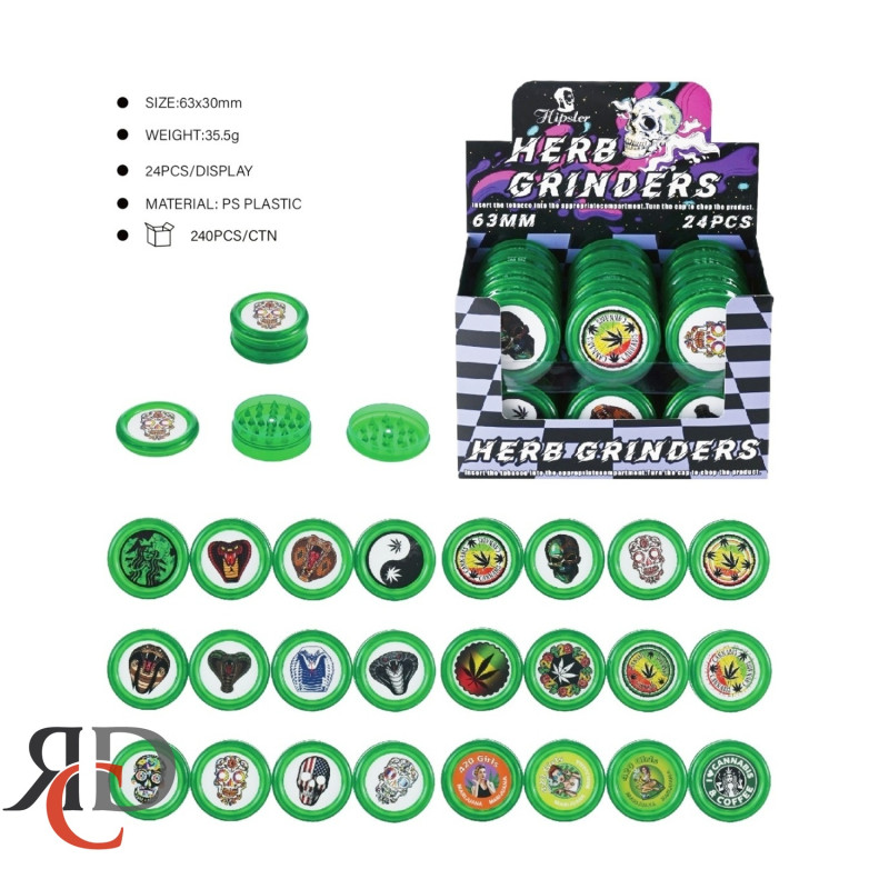 GRINDER 3-PART ACRYLIC 63MM GRD213 1CT