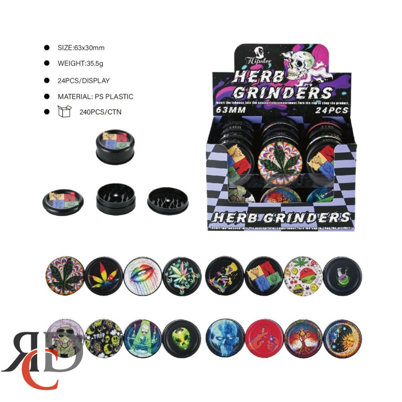 GRINDER 3-PART ACRYLIC 63MM GRD214 1CT