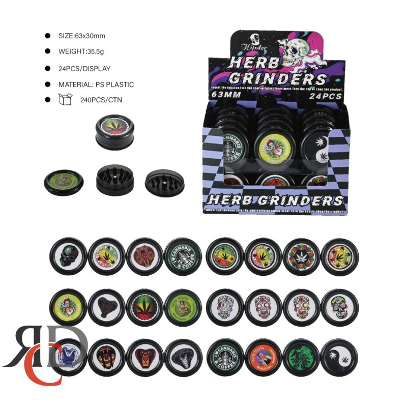 GRINDER 3-PART ACRYLIC 63MM GRD215 1CT