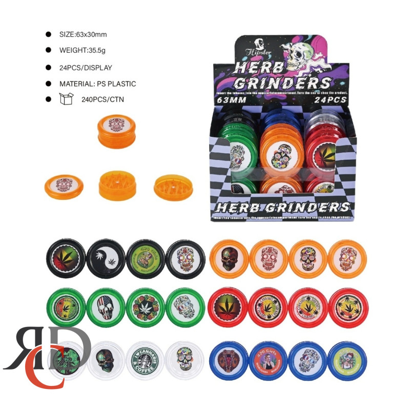 GRINDER 3-PART ACRYLIC 63MM GRD216 1CT
