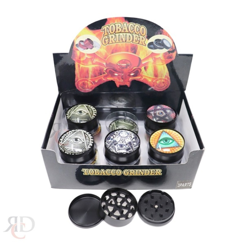 GRINDER 3 PART CRYSTALL BALL EYE DESIGN GRD5009 - 52MM 1CT