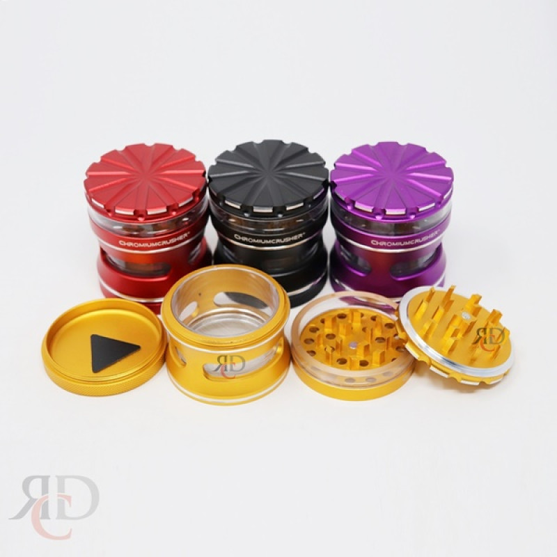 GRINDER 4 PART ELITE 2.5" CNC WITH EXTRA STORAGE WITH WINDOW ON TEETH GRC1320 1CT