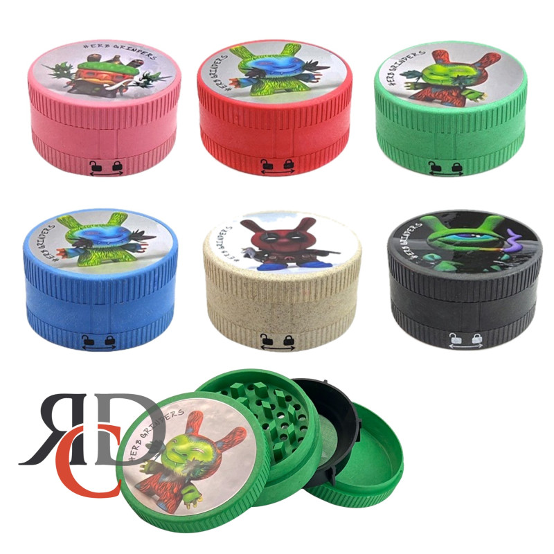 GRINDER ACRYLIC 4 PART 80MM WITH FANTASY CRITTERS THEME 1CT - GRD3014