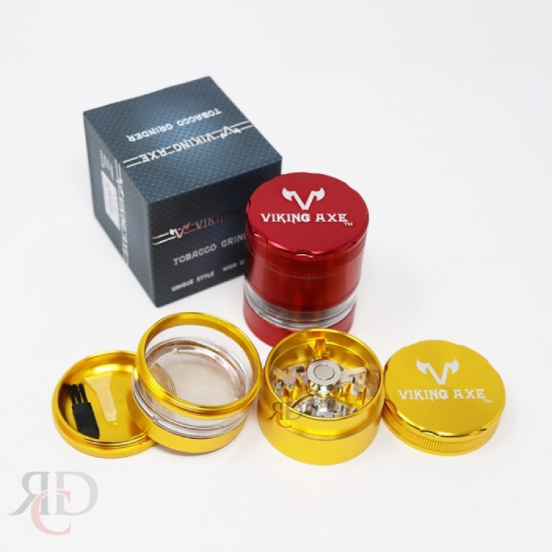 GRINDER VKING AXE 4-PART 63MM ASST. COLORS GRV1805 1CT