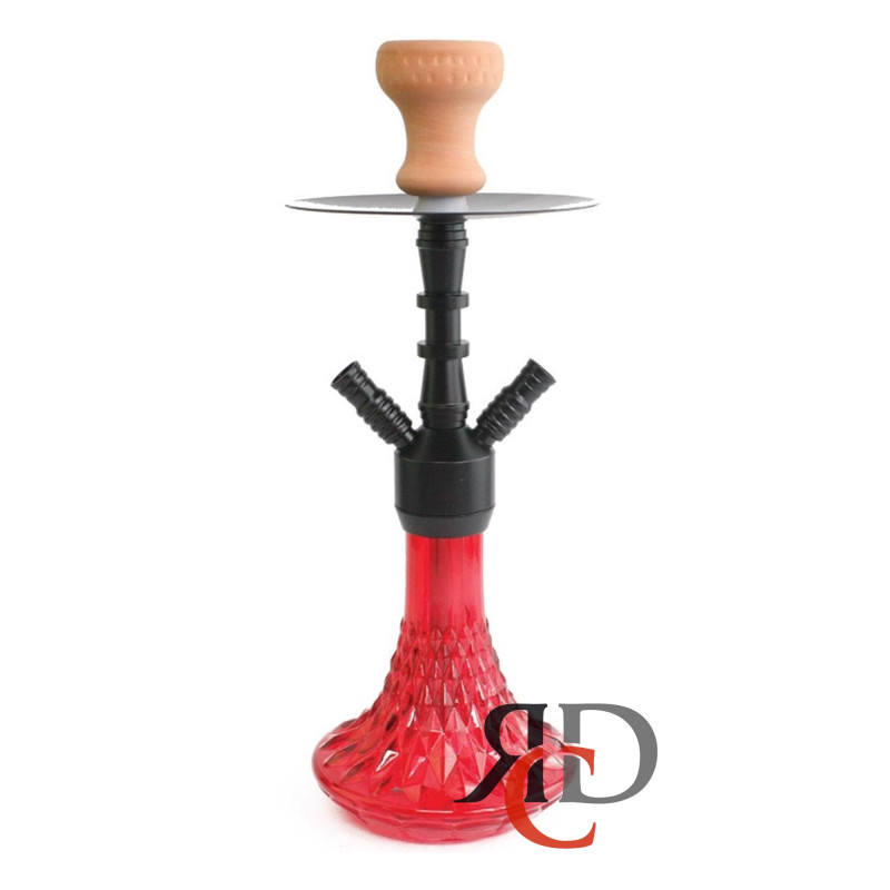 HOOKAH 2 HOSE MODREM ALUMINUM WITH CLAT BOWL HK3802 1CT