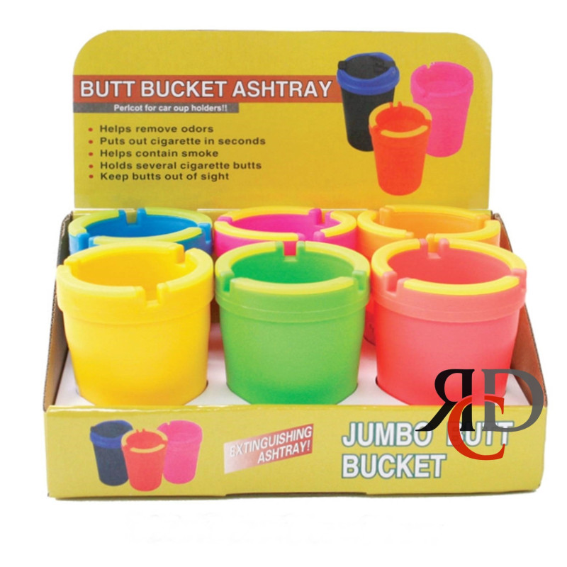 BUTT BUCKET NEON W/ GLOW IN DARK ON TOP 6CT/ DISPLAY
