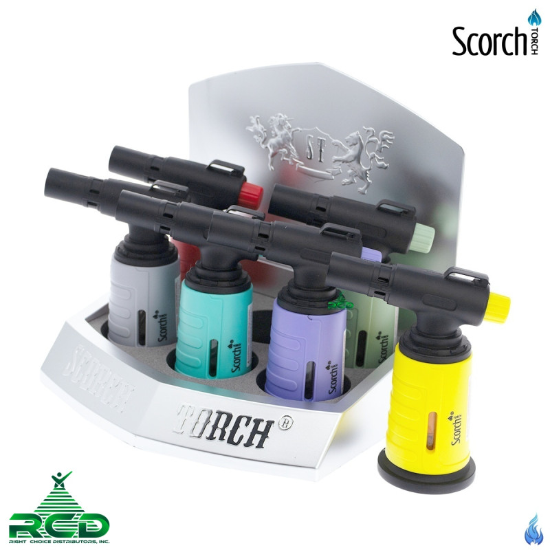 SCORCH TORCH SINGLE FLAME CYLINDRICAL W/ IGNITION BUTTON - STDS217 6CT/ DISPLAY