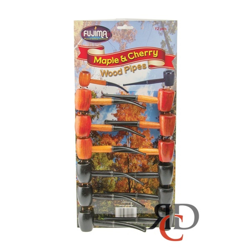 BIG CHERRY & MAPLE WOODEN PIPES 12CT/ DISPLAY - CORNP4