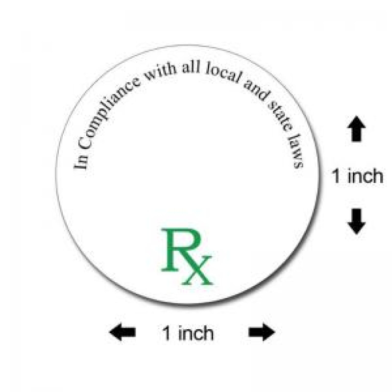 RX LABEL ROUND SHAPE APPROX. 100CT