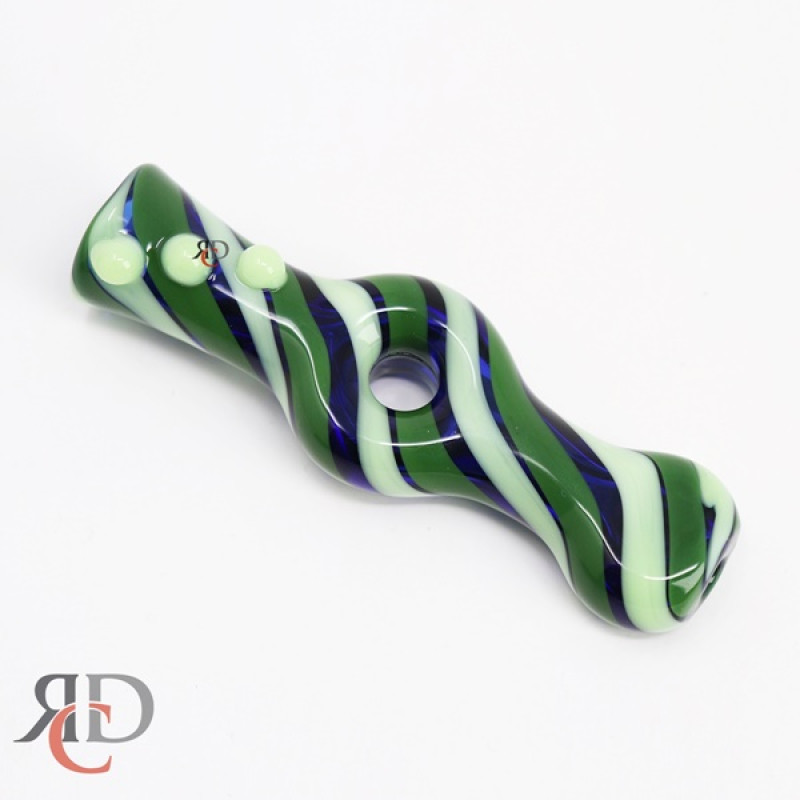 CHILLUM DONUT SHAPED STRIPED ART CH504 1CT