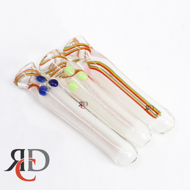 CHILLUM GLOW IN DARK RASTA LINES CH458 1CT