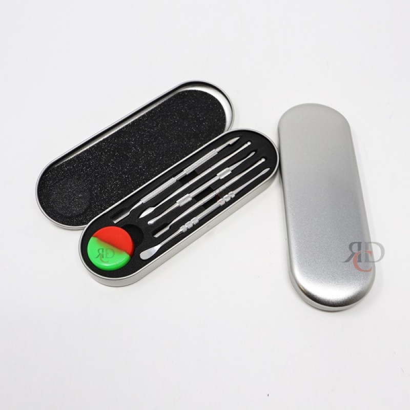 SILVER BOX W 5 DABBERS + SILICON CONTAINER MD20 1CT