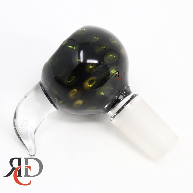 GLASS BOWL BLACK HONEYCOMB WITH HANDLE BMD144-14MM 1CT