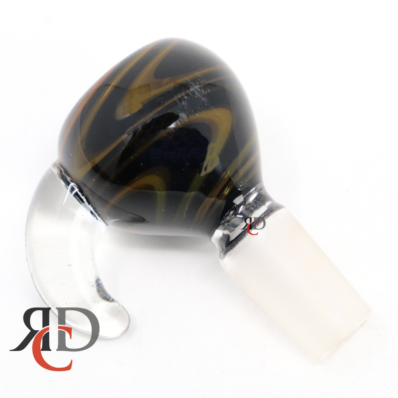 GLASS BOWL BLACK WIGWAG W/ HANDLE BMD167-14MM 1CT